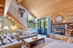Living Room, Wood Stove, Deck